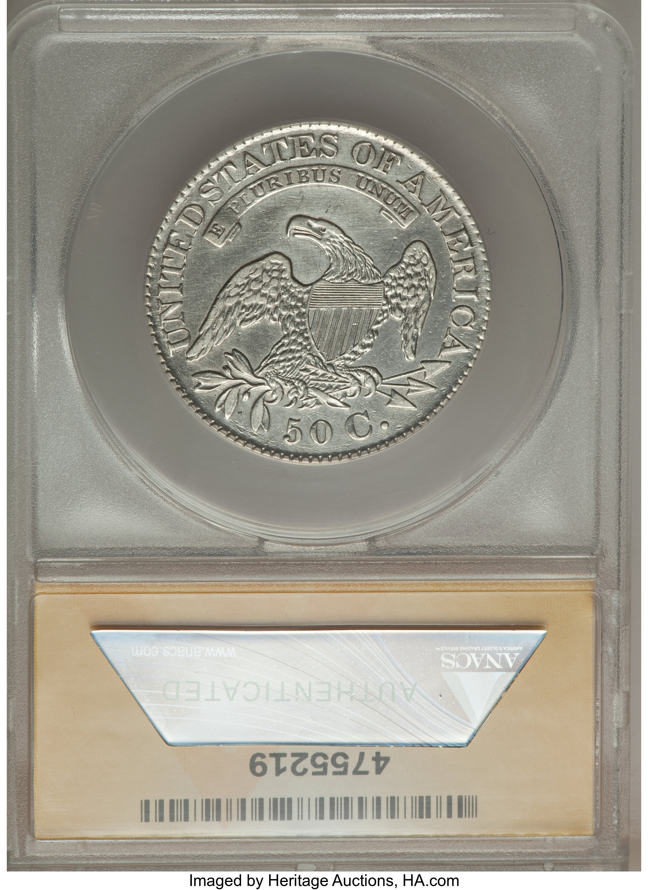 image for: 1828 50C Curl Base 2, Knob, O-107, R.2, -- Cleaned -- ANACS. XF45 Details. NGC Census: (0/0). PCGS Population (1/12)....