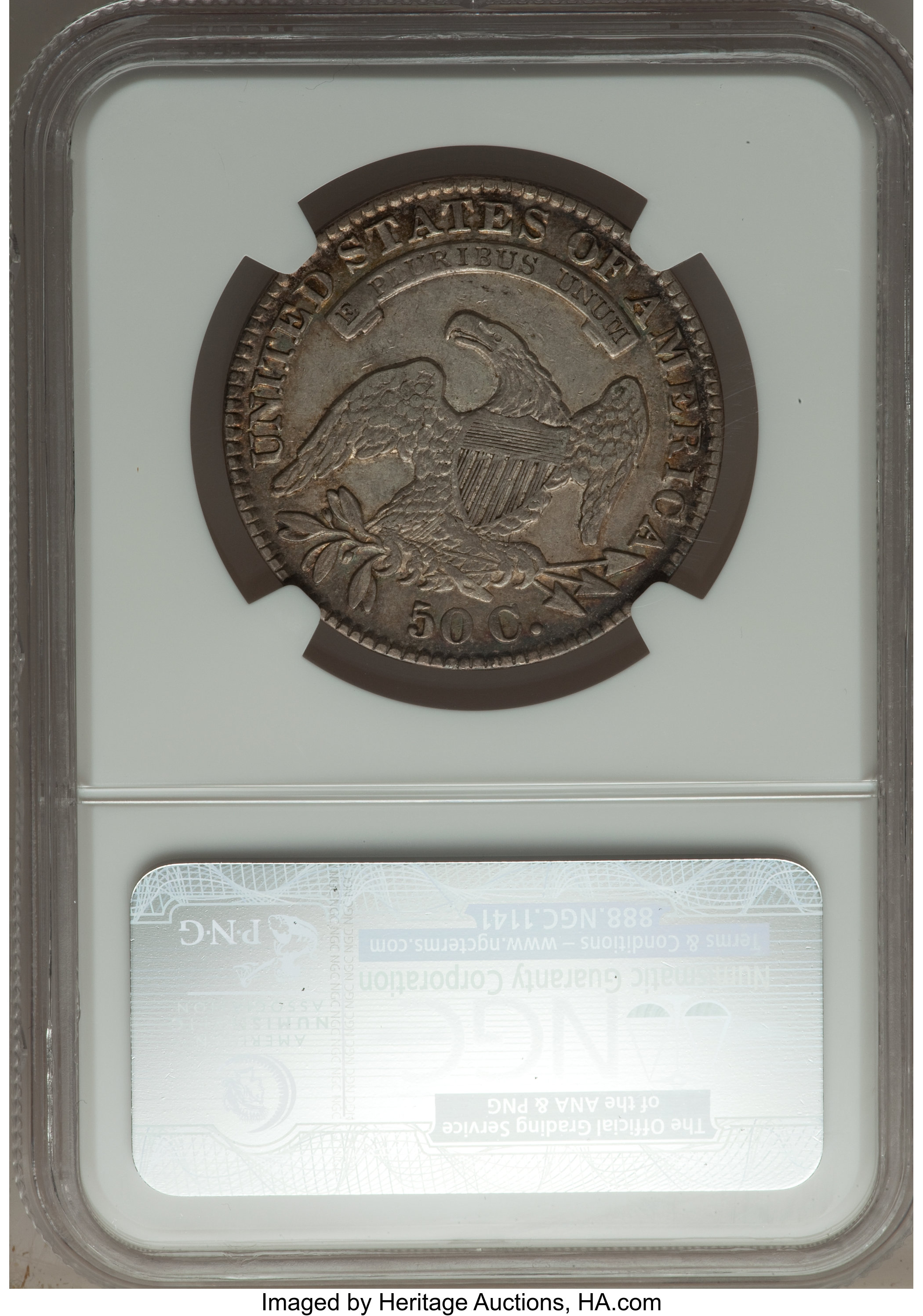image for: 1831 50C O-108, R.1, XF40 NGC. NGC Census: (4/23). PCGS Population (3/8). Mintage: 5,873,660. ...