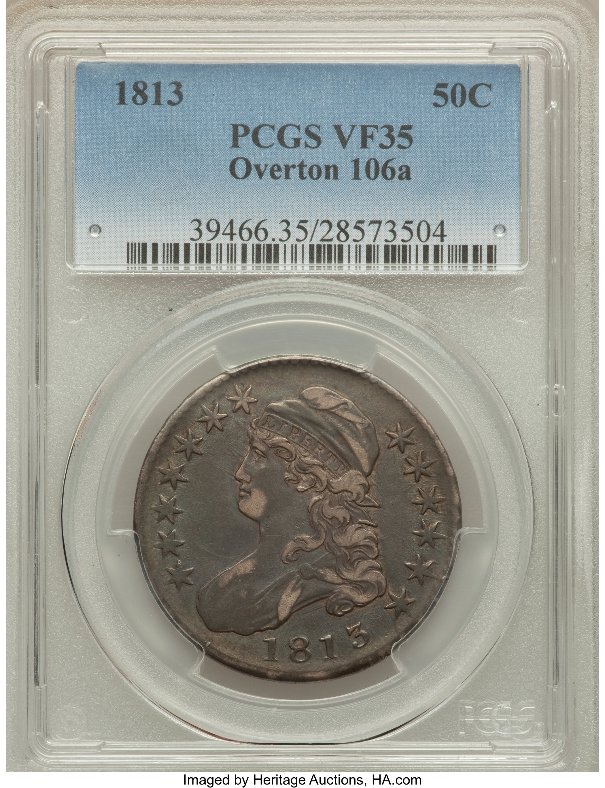 image for: 1813 50C O-106a, R.2, VF35 PCGS. PCGS Population (1/6). NGC Census: (1/8).  ...