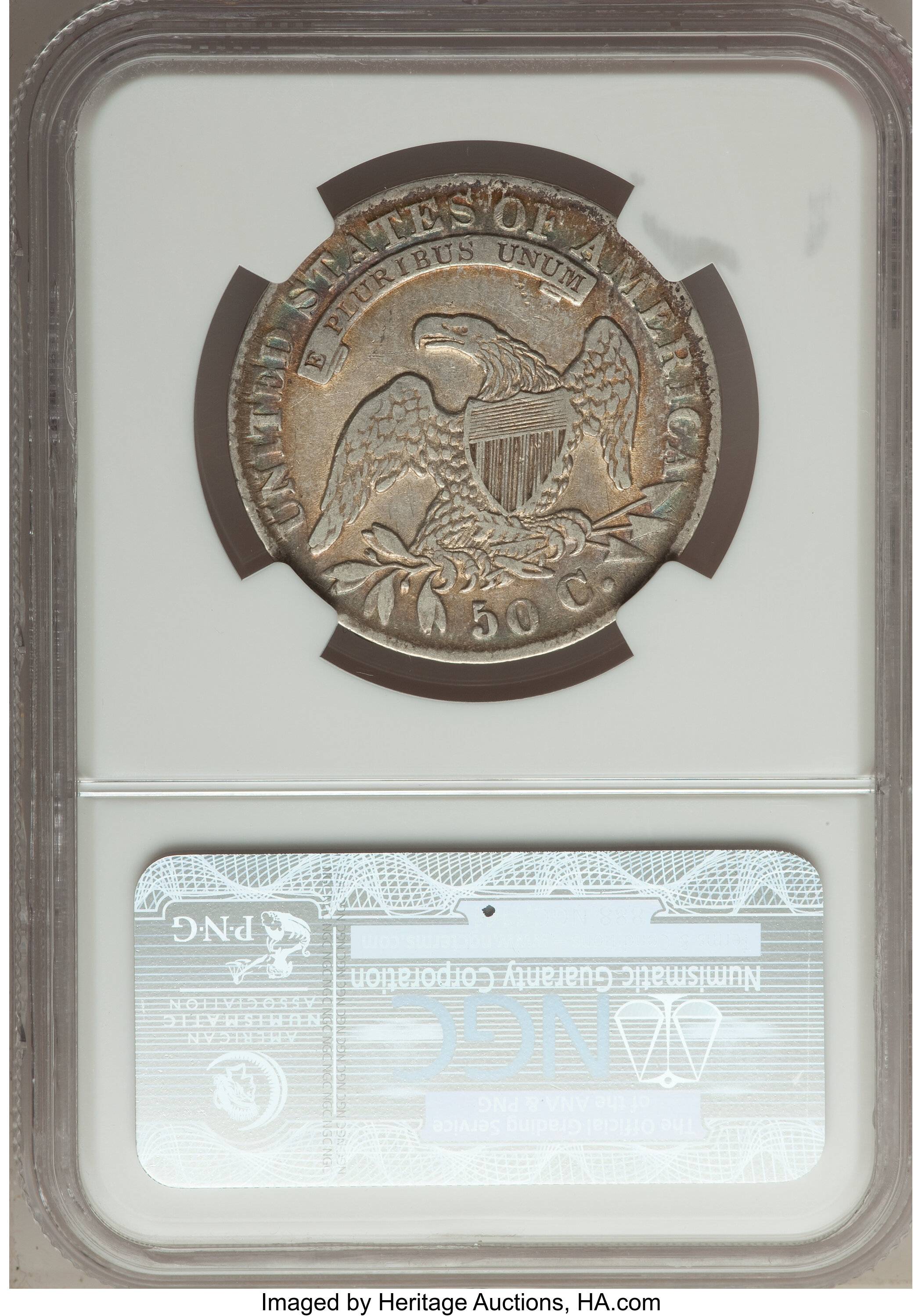 image for: 1833 50C O-113, R.2, VF35 NGC. NGC Census: (3/19). PCGS Population (0/9). Mintage: 5,206,000. ...