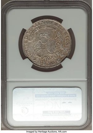 image for: 1813 50C O-110, R.1, VF30 NGC. NGC Census: (2/20). PCGS Population (2/8). Mintage: 1,241,903. ...