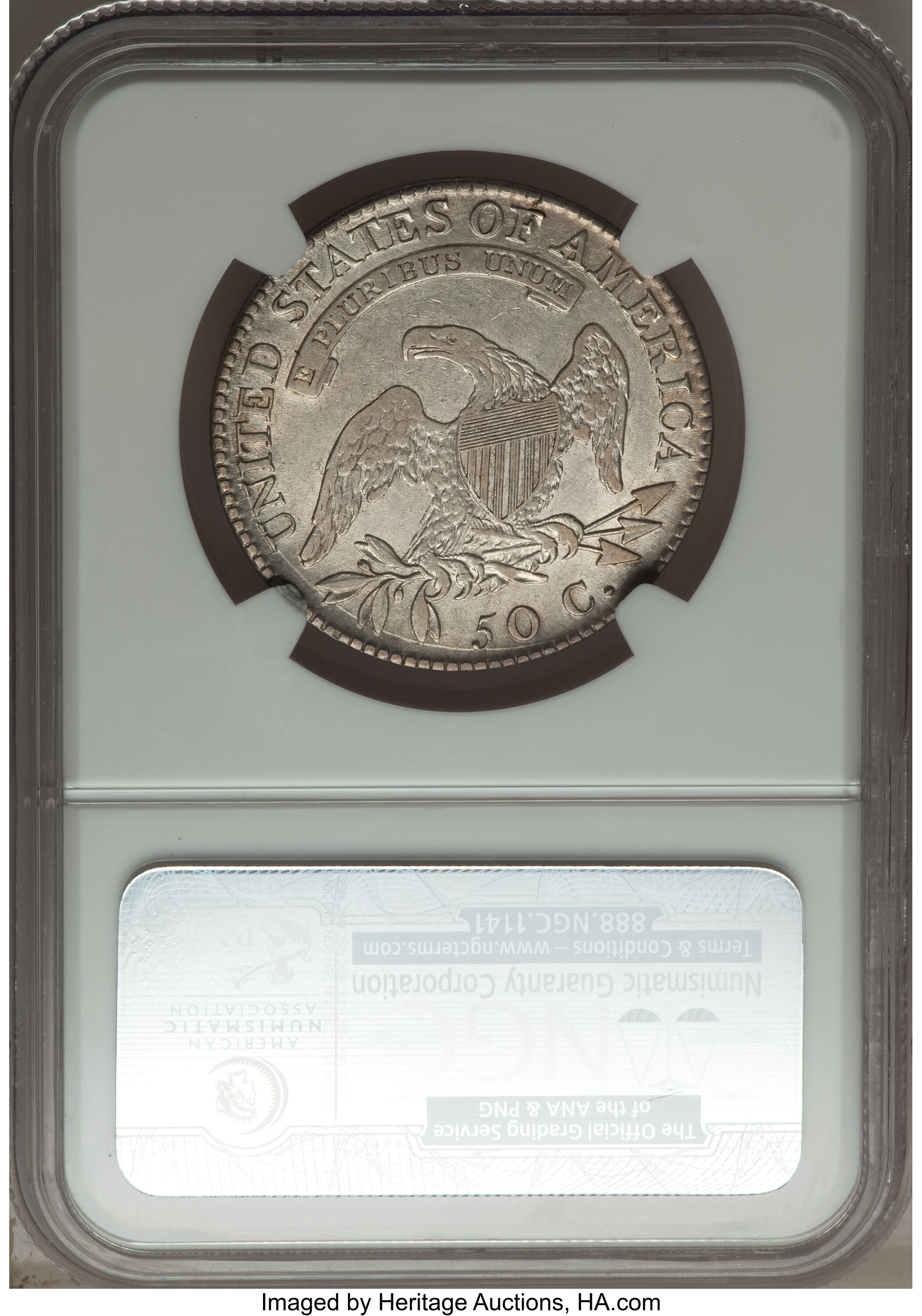 image for: 1818 50C O-112, R.1, XF45 NGC. NGC Census: (5/13). PCGS Population (2/7). Mintage: 1,960,322. ...