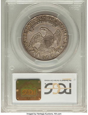 image for: 1827 50C Square Base 2, O-126, R.2, XF45 PCGS. PCGS Population (3/6). NGC Census: (2/6). Mintage: 5,493,400. ...