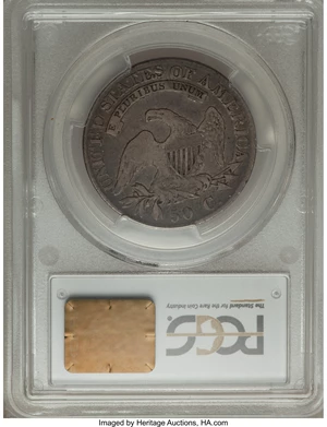 image for: 1823 50C Ugly 3, O-110a, R.3, VG10 PCGS. PCGS Population (1/18). NGC Census: (0/0). ...