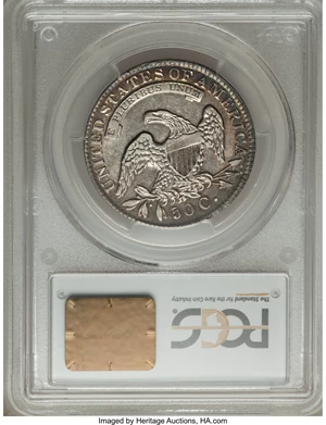 image for: 1834 50C Large Date, Large Letters, O-101, R.1, AU53 PCGS. PCGS Population (4/11). NGC Census: (3/27). Mintage: 6,412,004. ...