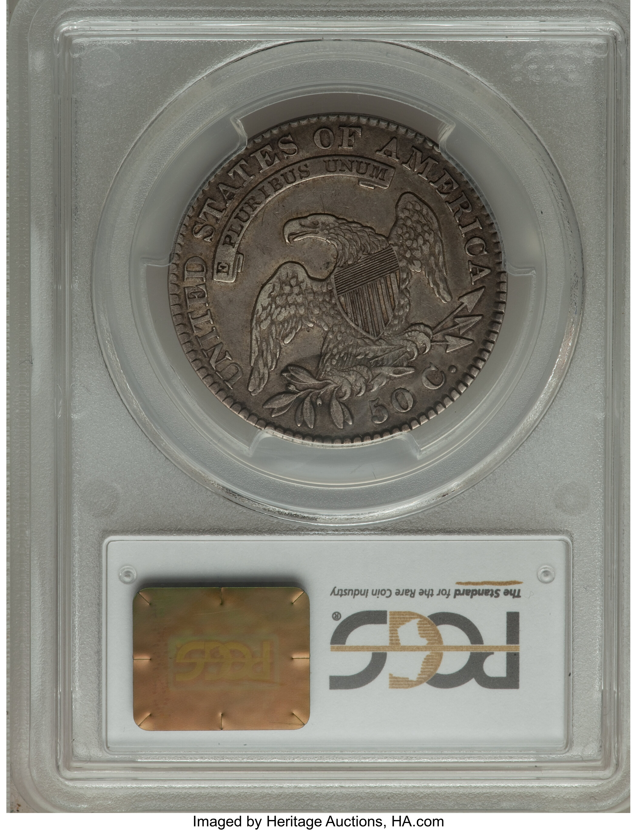 image for: 1828 50C Square Base 2, Small 8s, Small Letters, O-119, R.3, XF40 PCGS. PCGS Population (1/10). NGC Census: (0/24).  ...