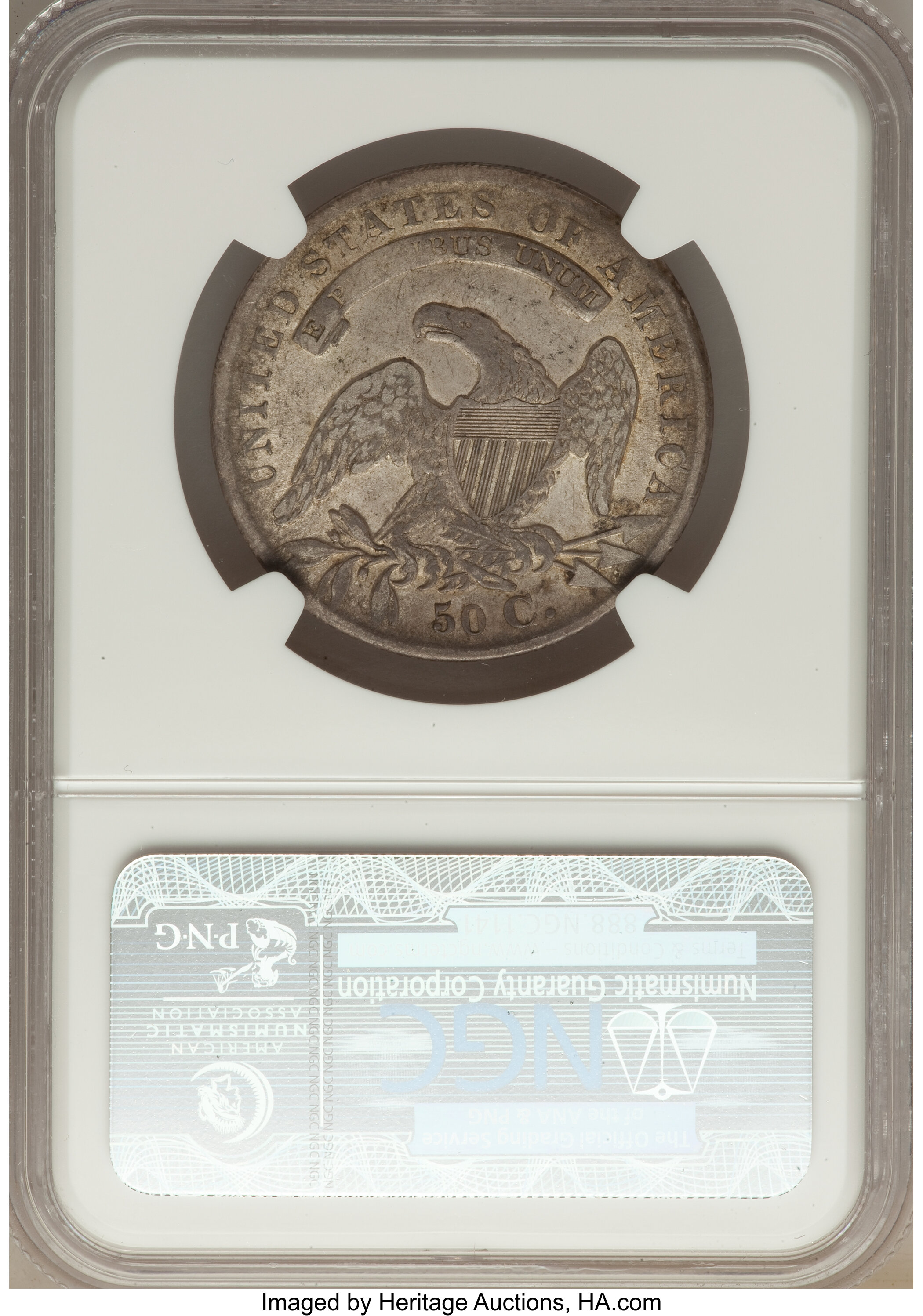 image for: 1836 50C Lettered Edge, O-112, R.1, AU53 NGC. Ex: The Skidaway Island Collection. NGC Census: (0/0). PCGS Population (3...