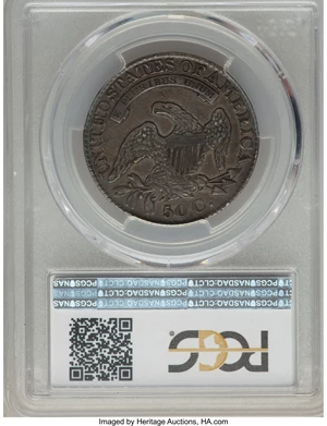 image for: 1827 50C Square Base 2, O-126, R.2, XF45 PCGS. PCGS Population (5/8). NGC Census: (2/7). Mintage: 5,493,400. ...