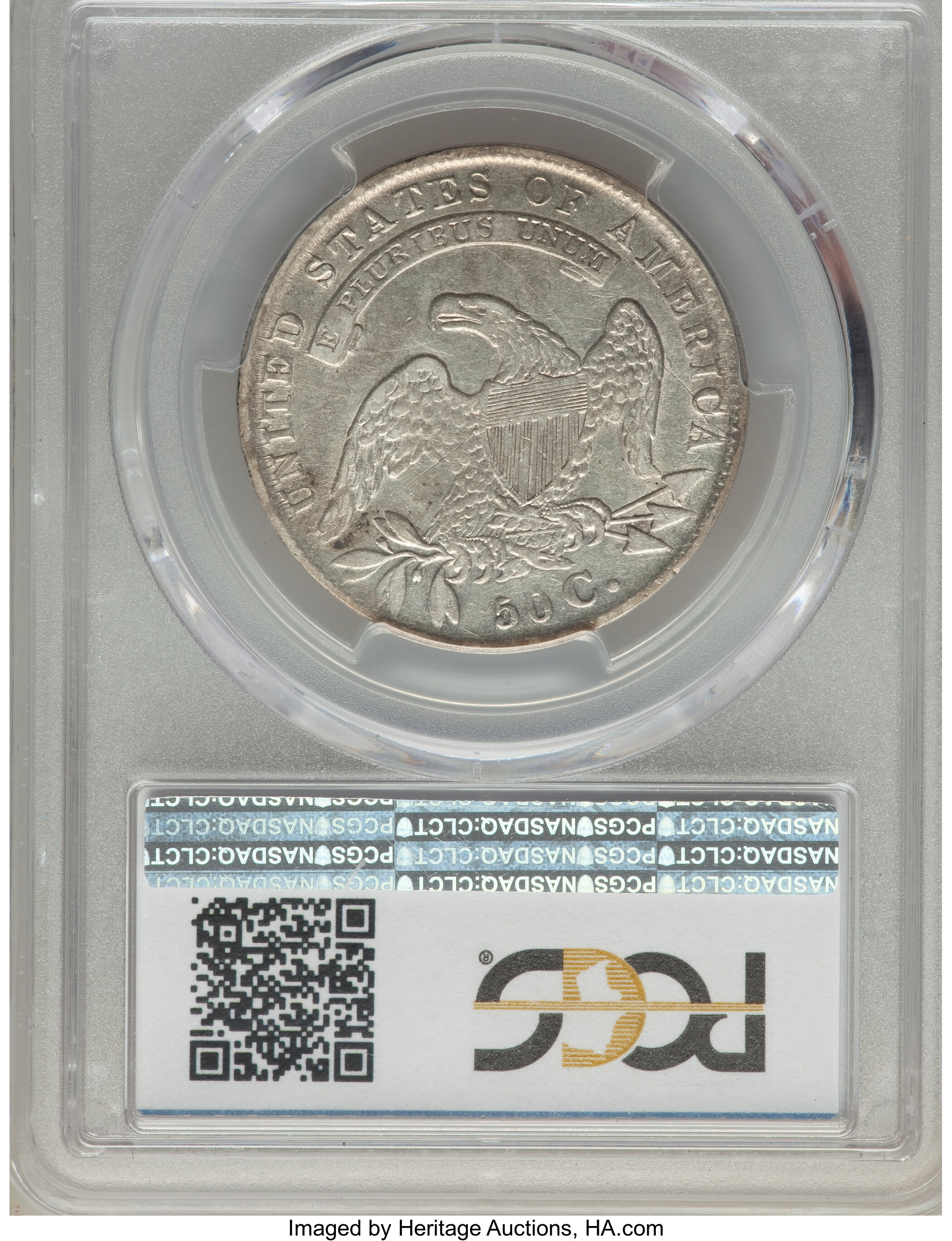 image for: 1836 50C Beaded Reverse, O-106a, R.3, VF35 PCGS. PCGS Population (3/15). NGC Census: (1/17).  ...