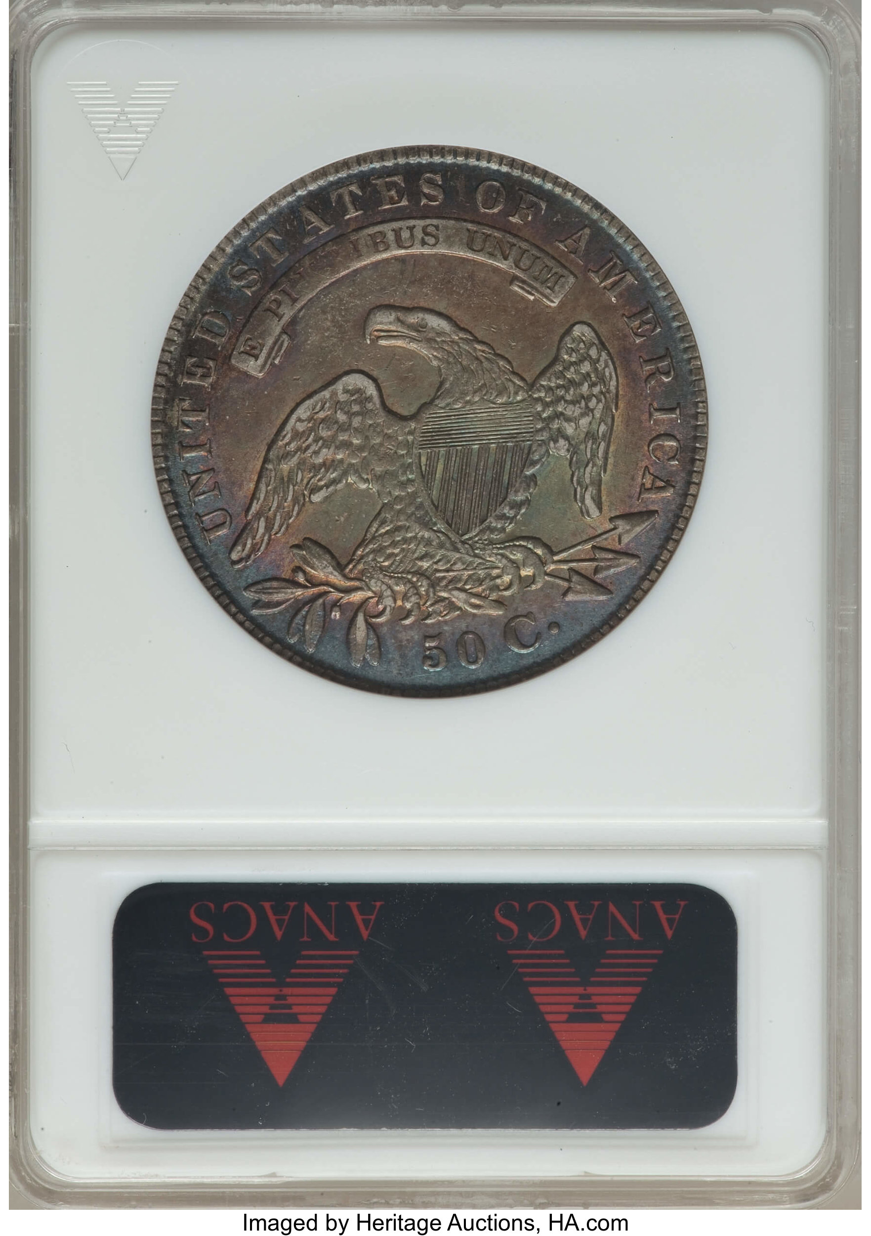 image for: 1836 50C Lettered Edge, O-117, R.3, AU50 ANACS. NGC Census: (1/13). PCGS Population: (2/6). CDN: $300 Whsle. Bid for proble...