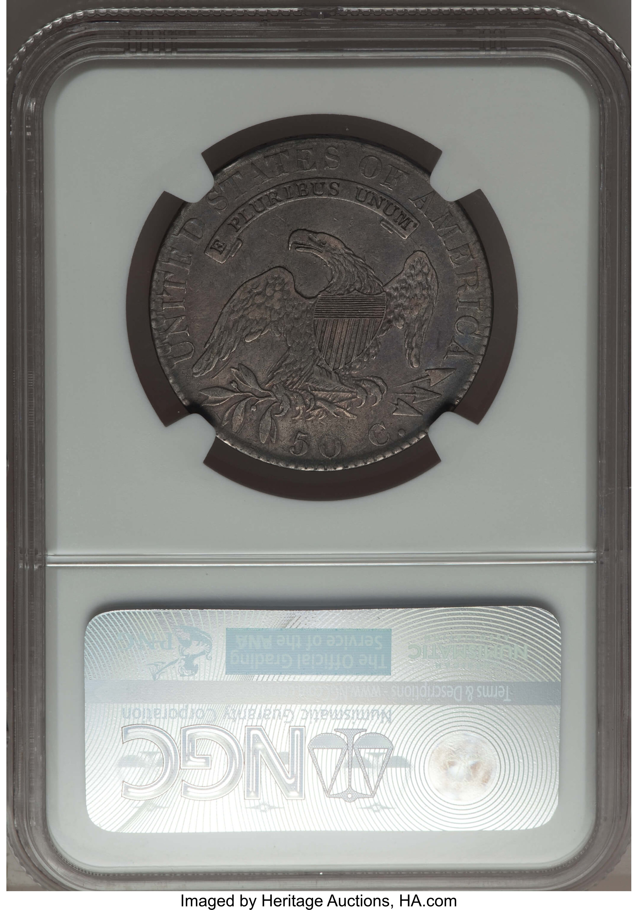 image for: 1819/8 50C Large 9, O-104a, R.2, XF45 NGC. NGC Census: (2/4). PCGS Population: (0/3).  ...