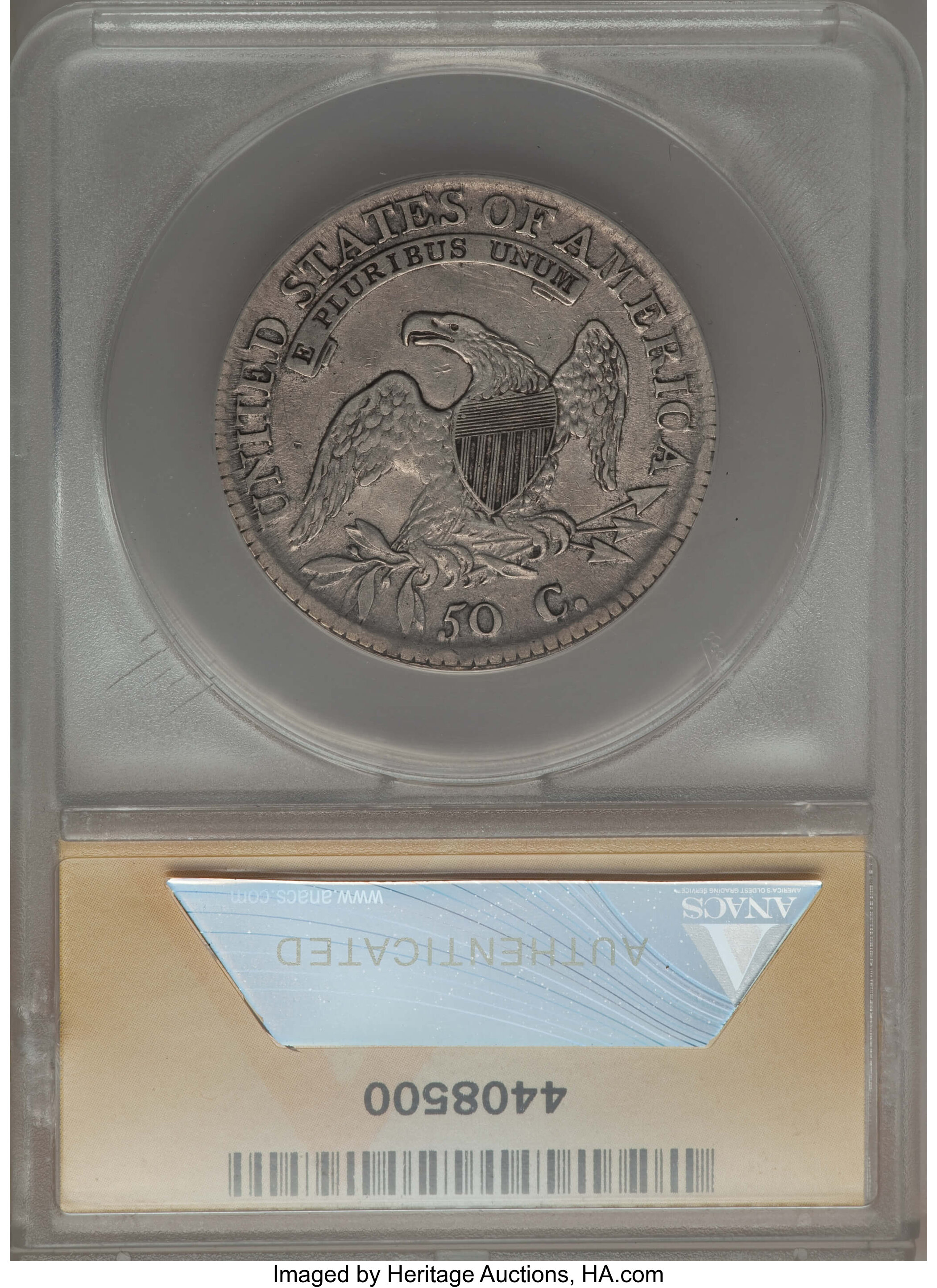 image for: 1812 50C Large 8, O-105, R.1, -- Cleaned -- ANACS. XF40 Details. NGC Census: (1/11). PCGS Population: (3/10). CDN: $130 Whs...