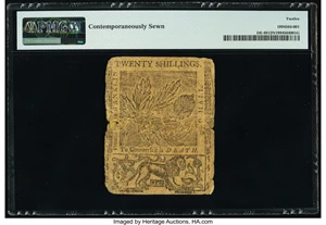 image for: Delaware June 1, 1759 20s PMG Fine 12 Net....