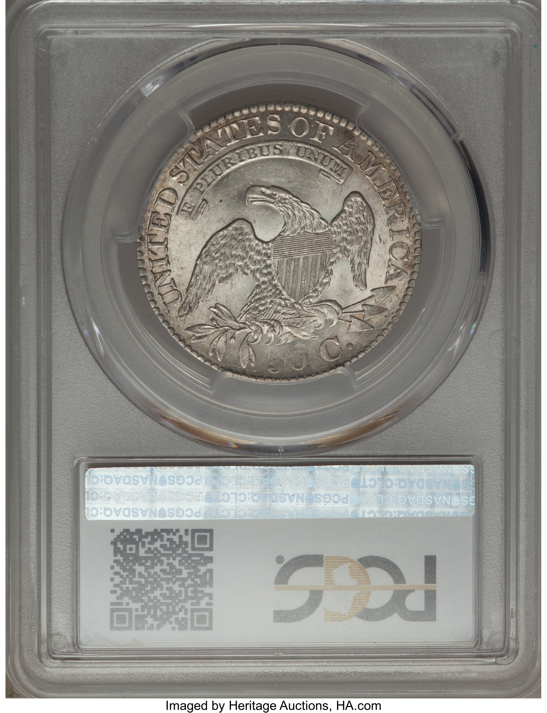 1827 50c Square Base 2, O-124a AU55 thumbnail 3