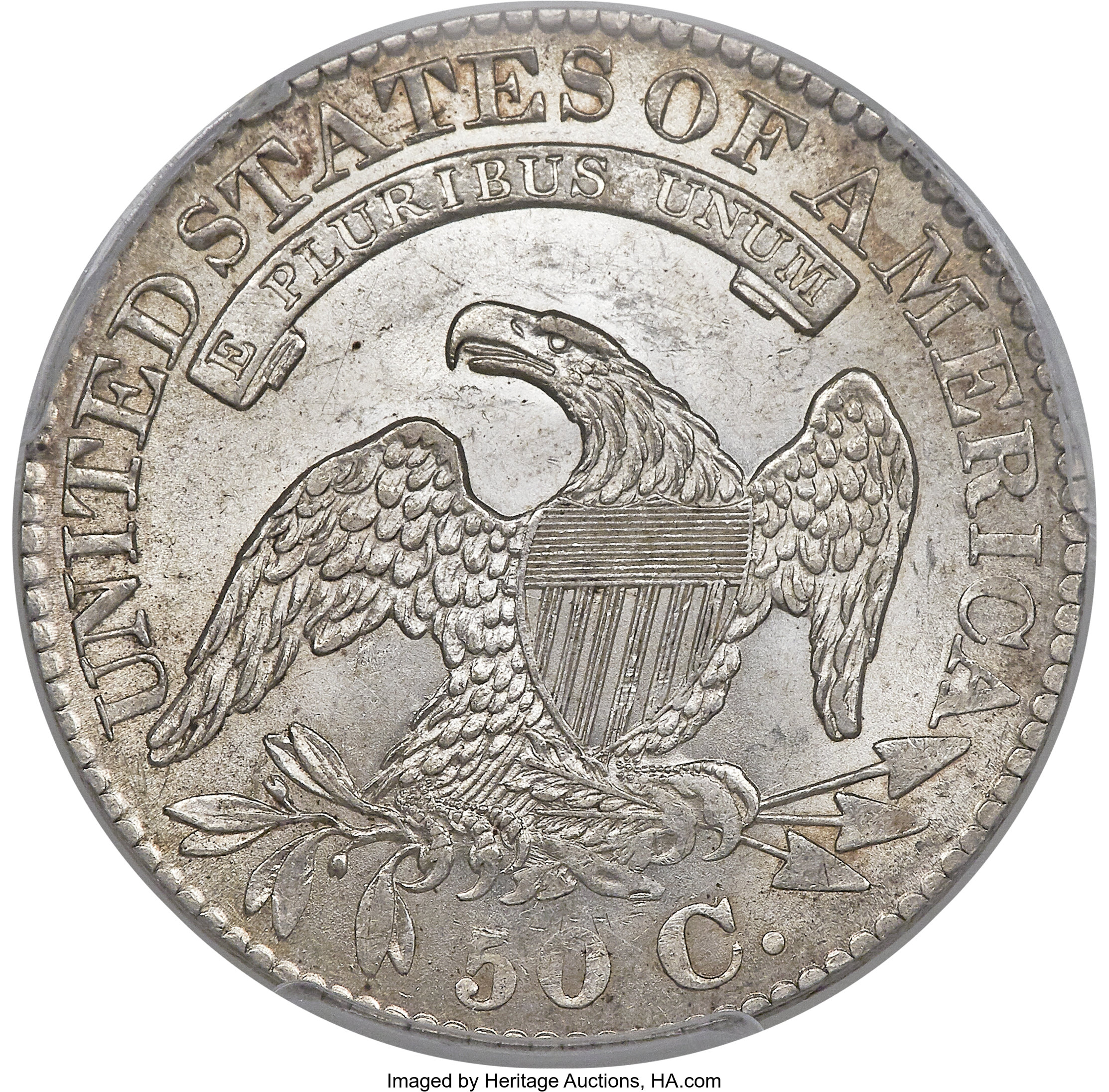 1827 50c Square Base 2, O-124a AU55 thumbnail 4