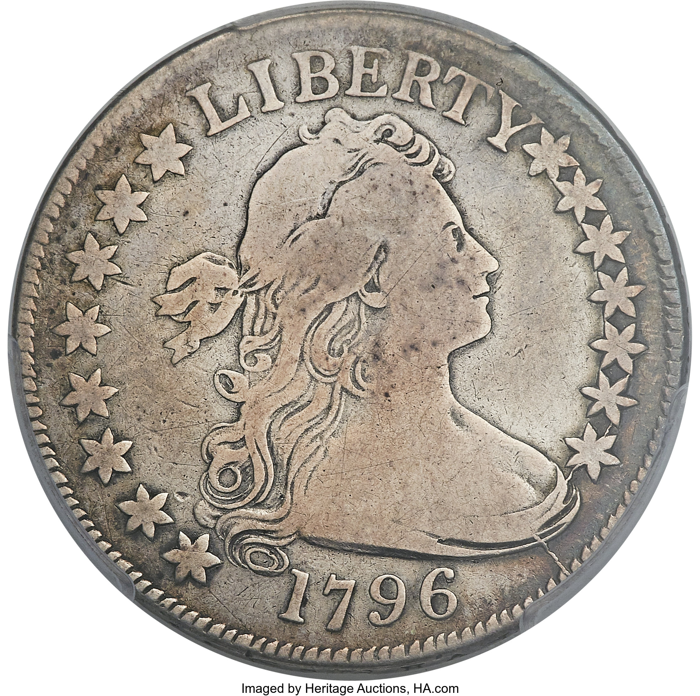 image for: 1796 50C 15 Stars, O-101, T-1, R.5, Fine 12 PCGS. Amato-156....