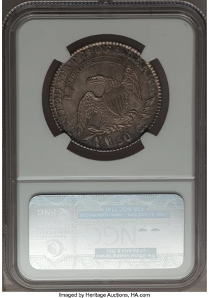image for: 1822 50C O-105, R.3, AU55 NGC. NGC Census: (7/3). PCGS Population: (2/5). AU55. Mintage 1,559,573. From The Digiovann...