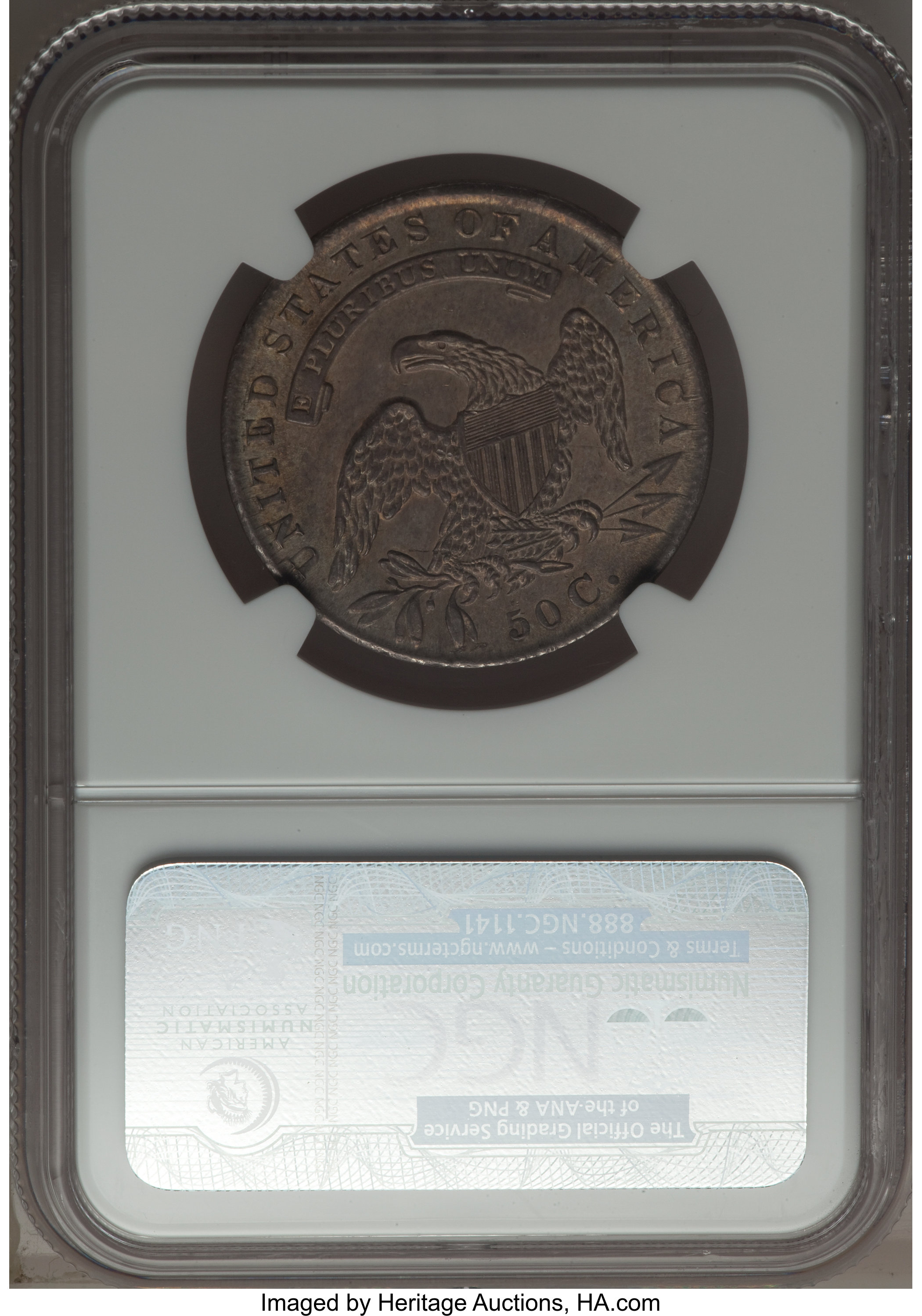 image for: 1835 50C O-108, R.3, MS61 NGC. NGC Census: (3/3). PCGS Population: (0/3). MS61. Mintage 5,352,006. ...