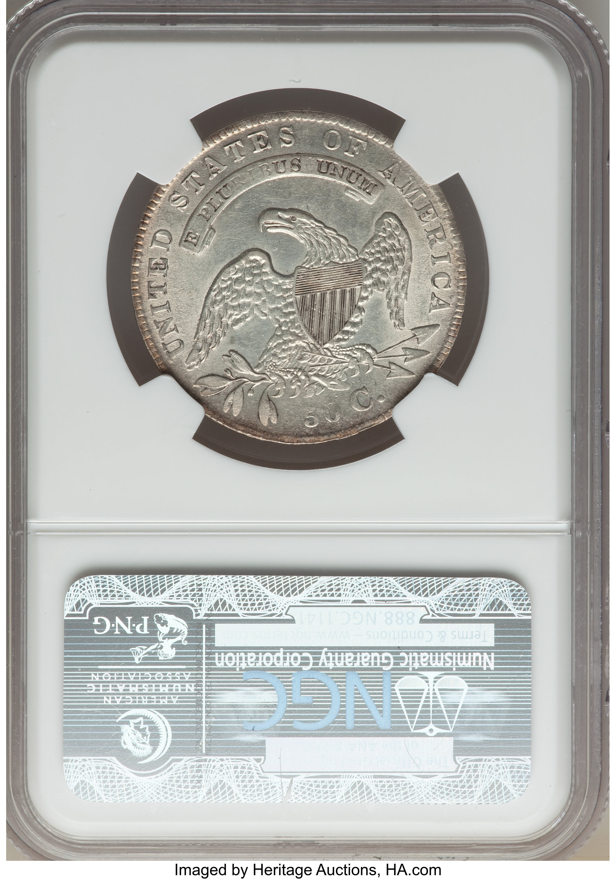 image for: 1836 50C 50/00, Lettered Edge, O-116, R.2, AU55 NGC. NGC Census: (8/17). PCGS Population: (2/5). AU55. Mintage 6,545,000....