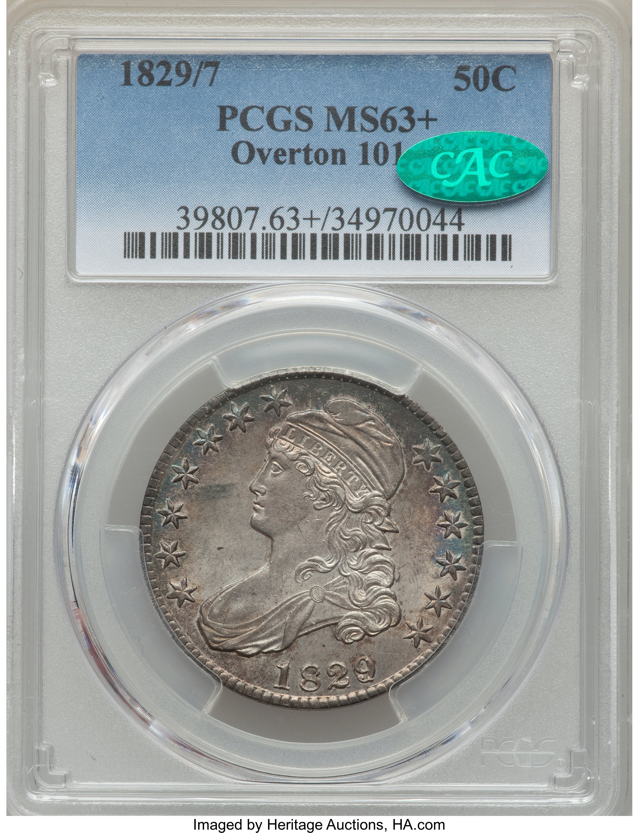 image for: 1829/7 50C O-101, R.1, MS63+ PCGS. CAC....