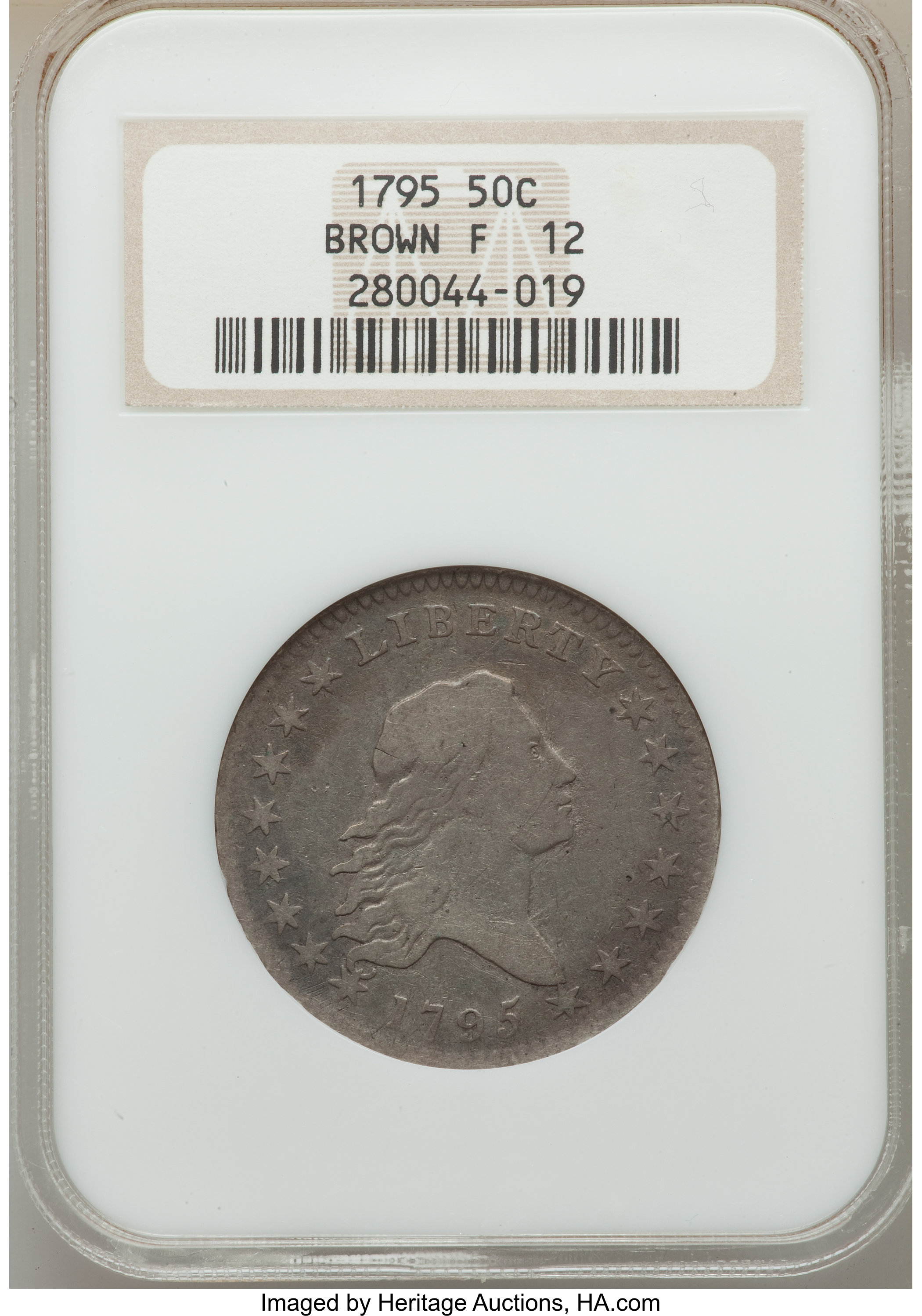 image for: 1795 50C 2 Leaves, O-125, T-13, R.4, Fine 12 NGC....