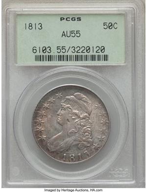 image for: 1813 50C O-110, R.1, AU55 PCGS....