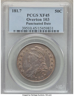 image for: 1817 50C 181.7, O-103, R.2, XF45 PCGS....