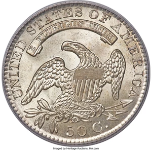 image for: 1830 50C Small 0, O-103, R.1, MS64 PCGS....
