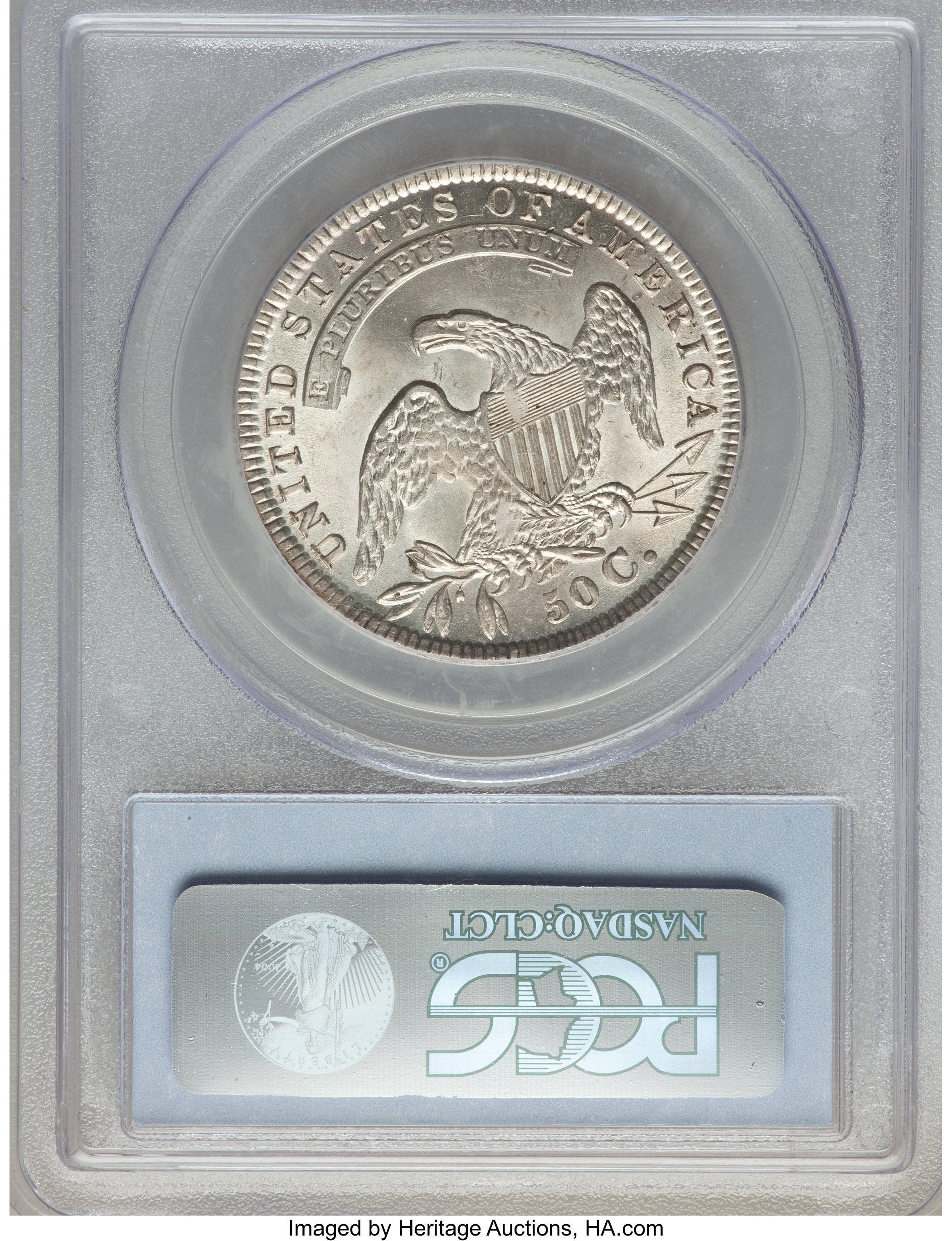 image for: 1834 50C Large Date, Small Letters, O-105, R.1, MS63 PCGS....