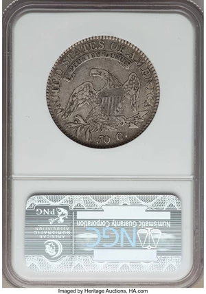 image for: 1817 50C 181.7, O-103, R.2, VF25 NGC. EX: "E.B. Strickland Collection". NGC Census: (3/27). PCGS Population: (1/33). ...