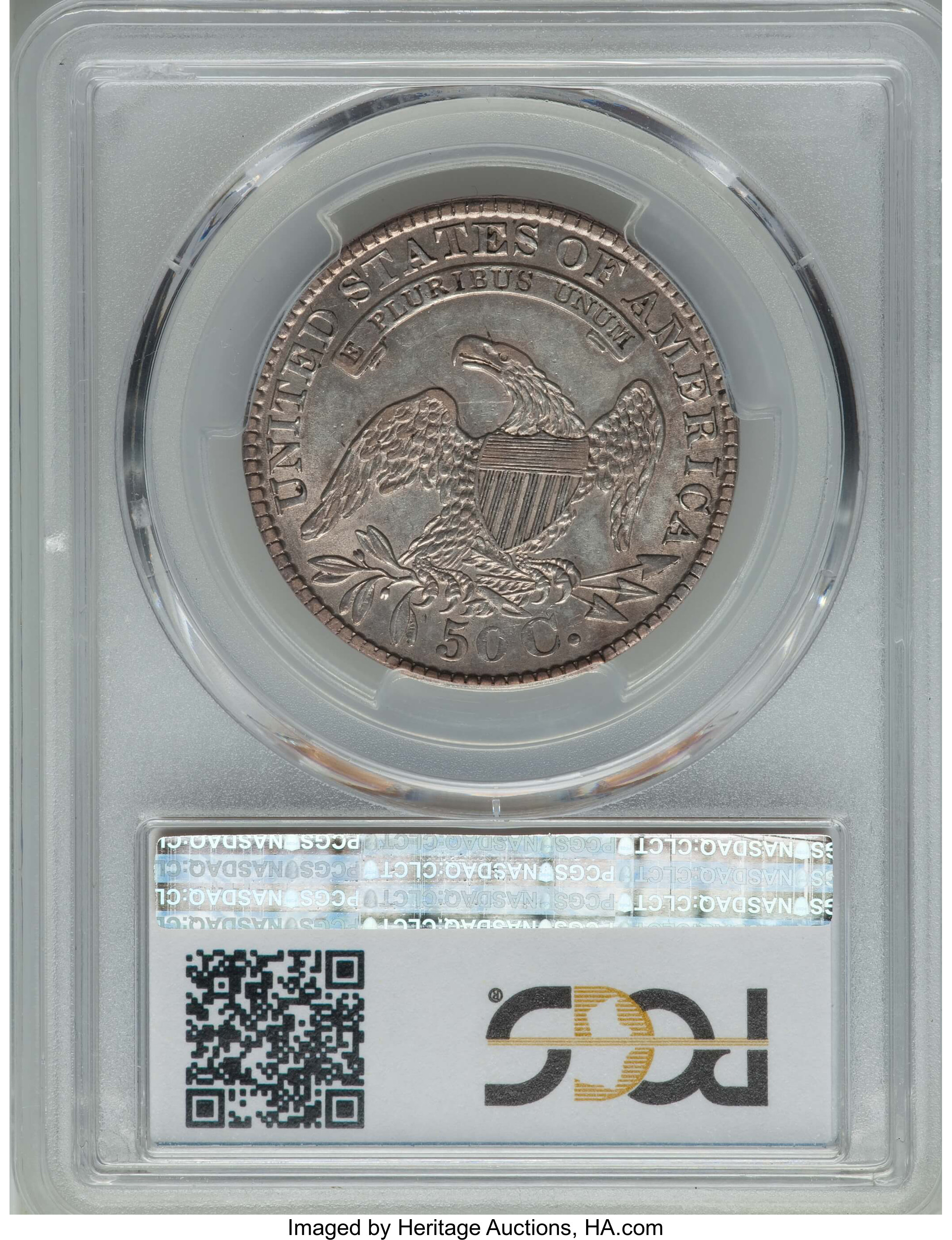 image for: 1829 50C Small Letters, O-107, R.3, AU55 PCGS. PCGS Population: (4/4). NGC Census: (4/4). AU55. Mintage 3,712,156. ...