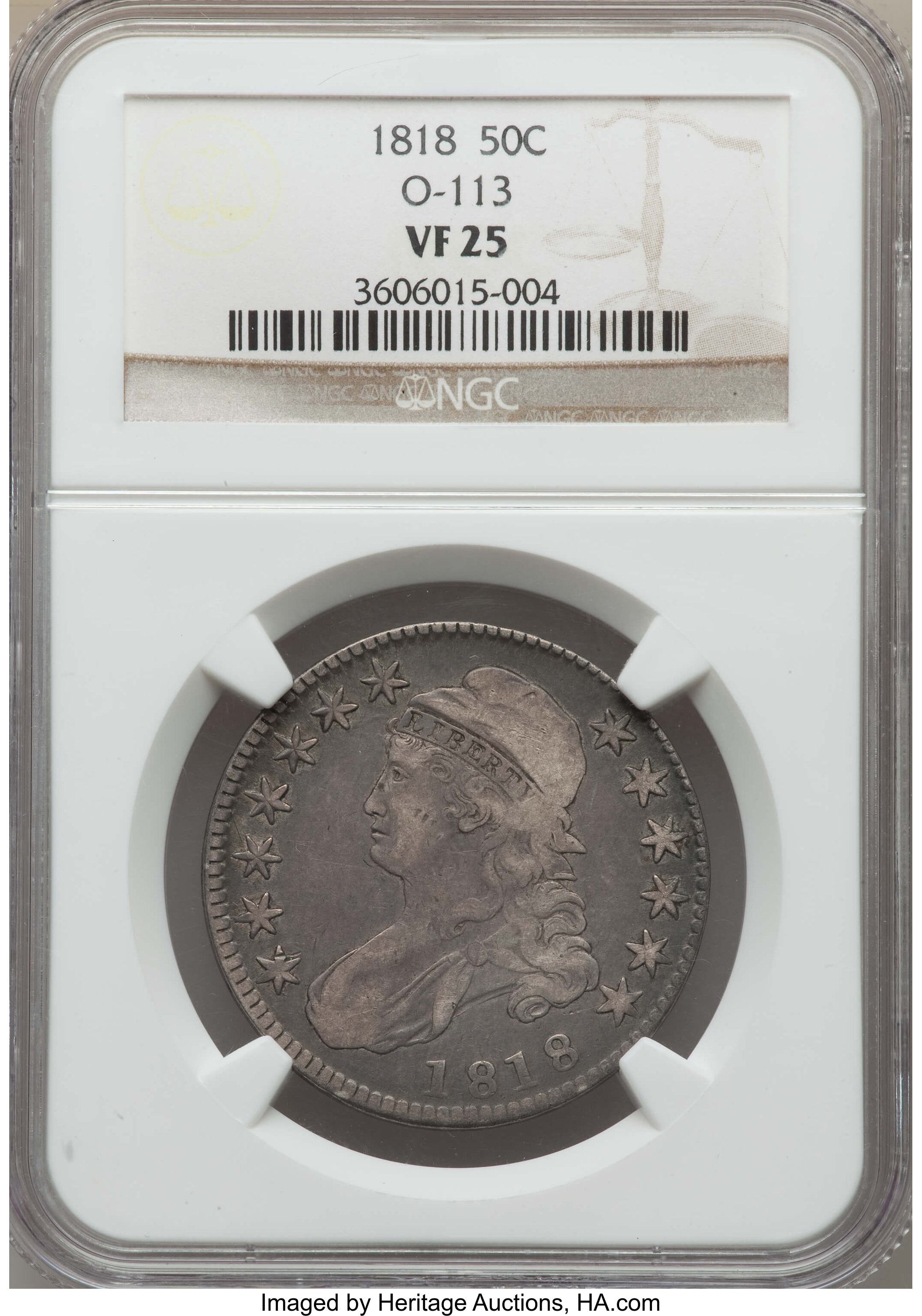 image for: 1818 50C O-113, R.3, VF25 NGC. NGC Census: (3/8). PCGS Population: (0/12).  ...