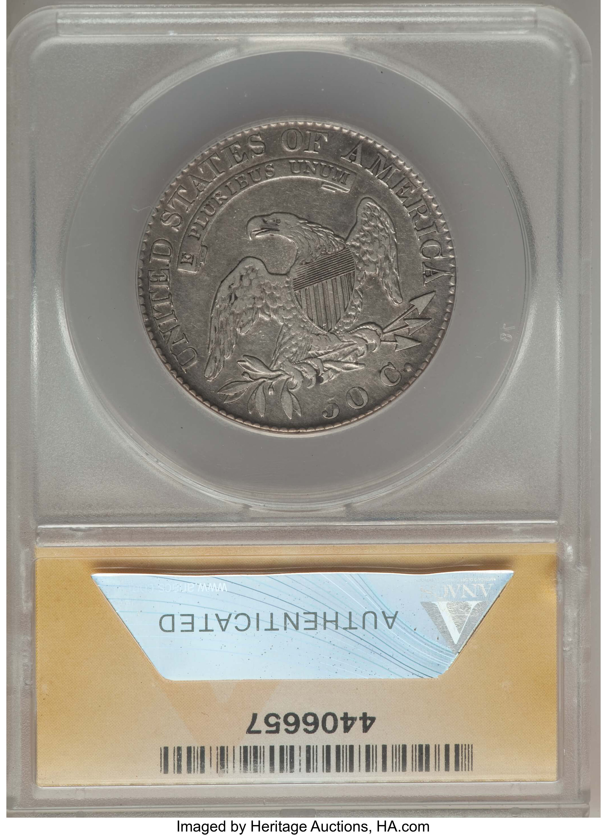 image for: 1819 50C O-110a, R.3, -- Cleaned -- ANACS. XF40 Details. NGC Census: (0/12). PCGS Population: (1/8). XF40. ...