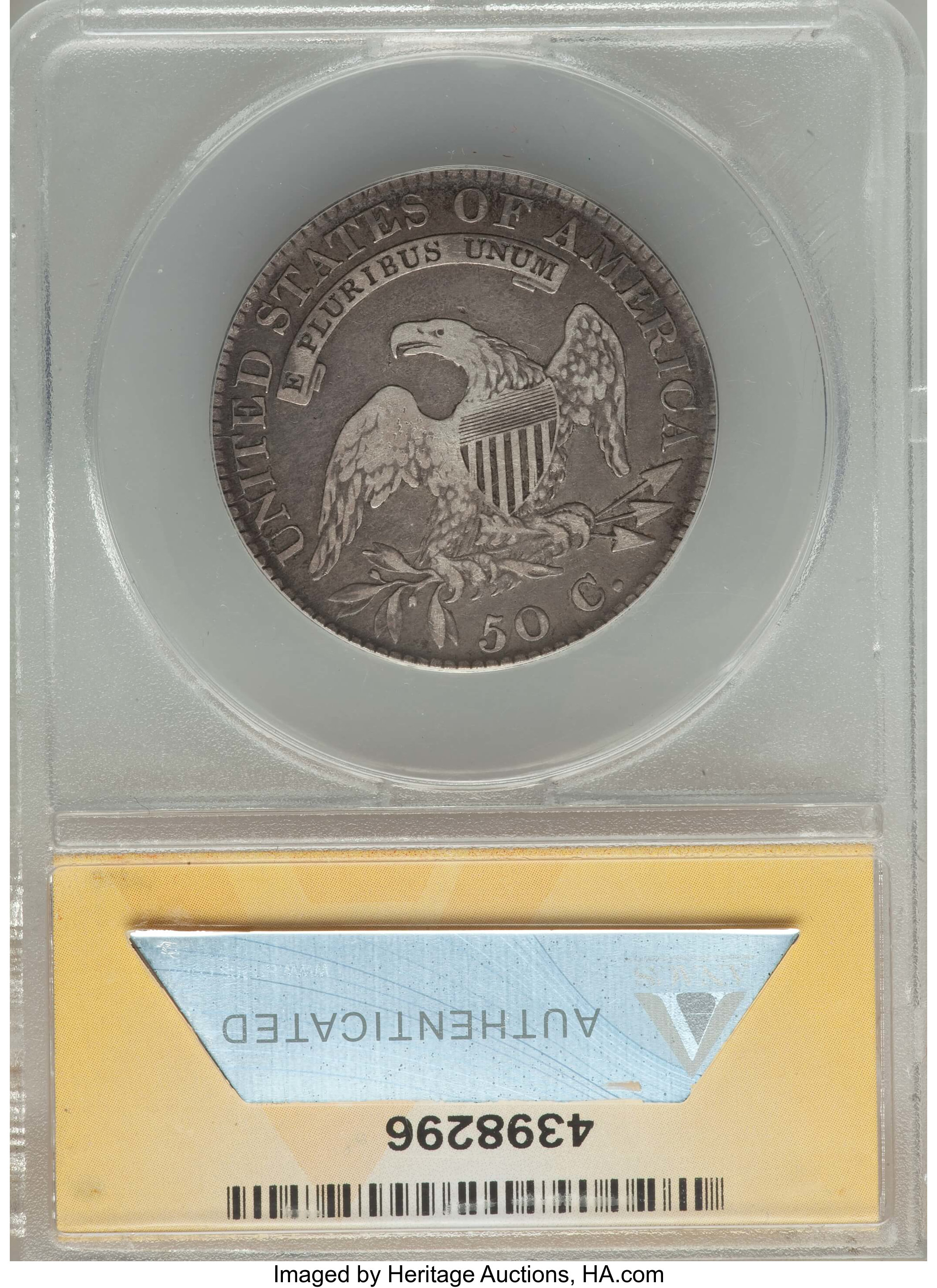 image for: 1819 50C O-112, R.3, VF20 ANACS. NGC Census: (0/12). PCGS Population: (1/14). VF20. Mintage 2,208,000. ...