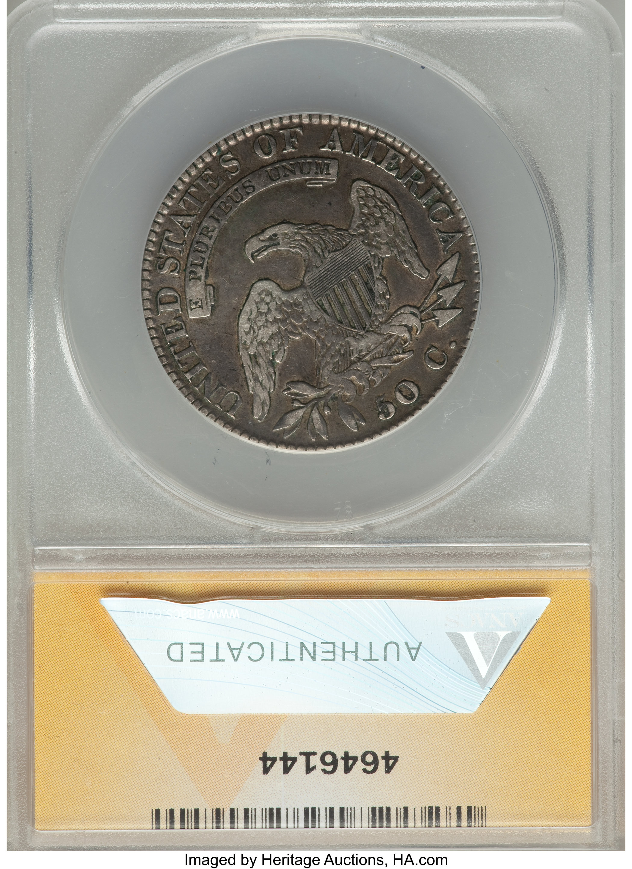 image for: 1821 50C O-102, R.2, -- Cleaned -- ANACS. VF30 Details. NGC Census: (2/14). PCGS Population: (1/10).  Mintage 1,305,797. ...