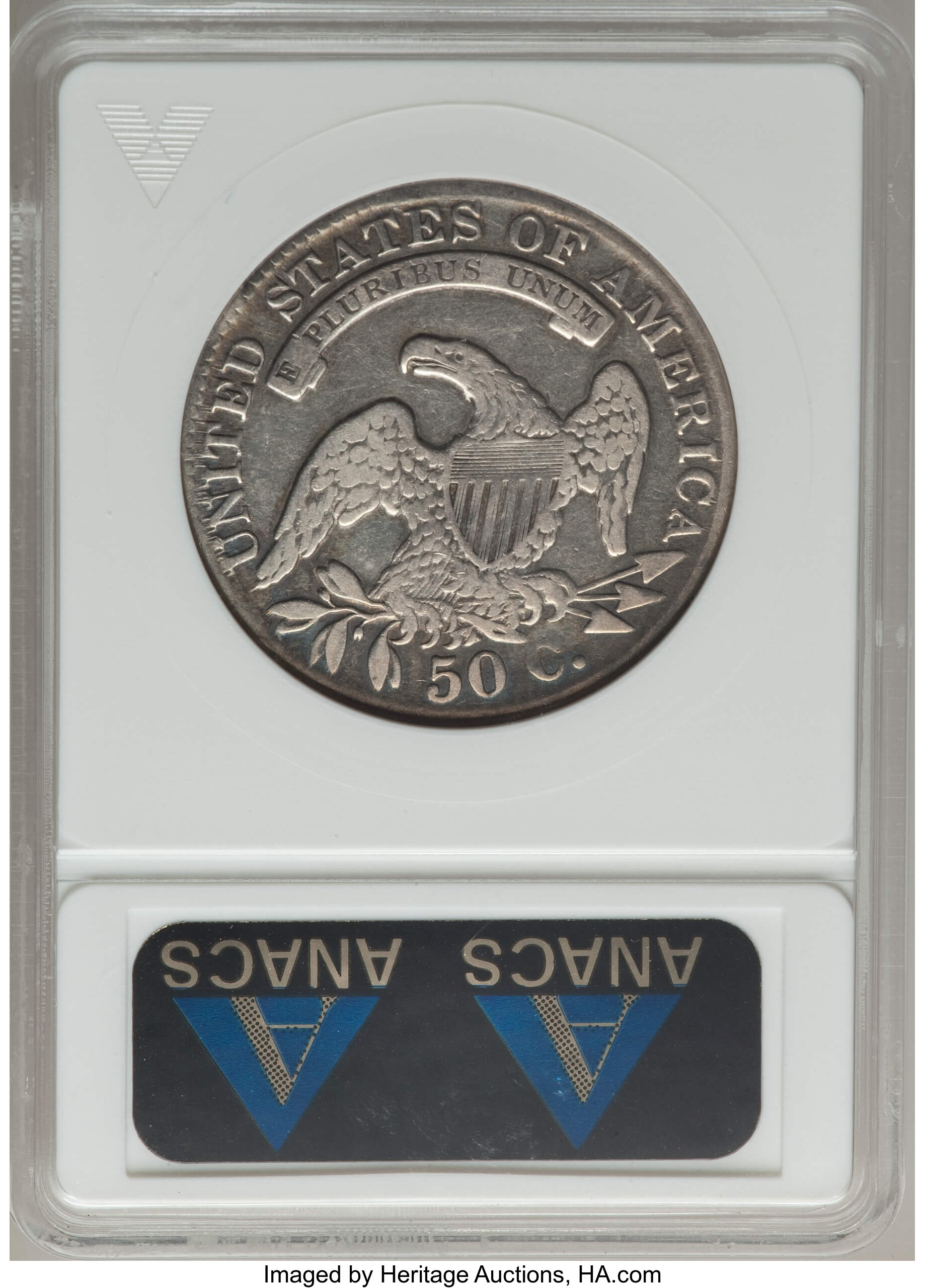 image for: 1833 50C O-103, R.2, -- Cleaned -- ANACS. VF30 Details. NGC Census: (0/29). PCGS Population: (4/11).  Mintage 5,206,000. ...