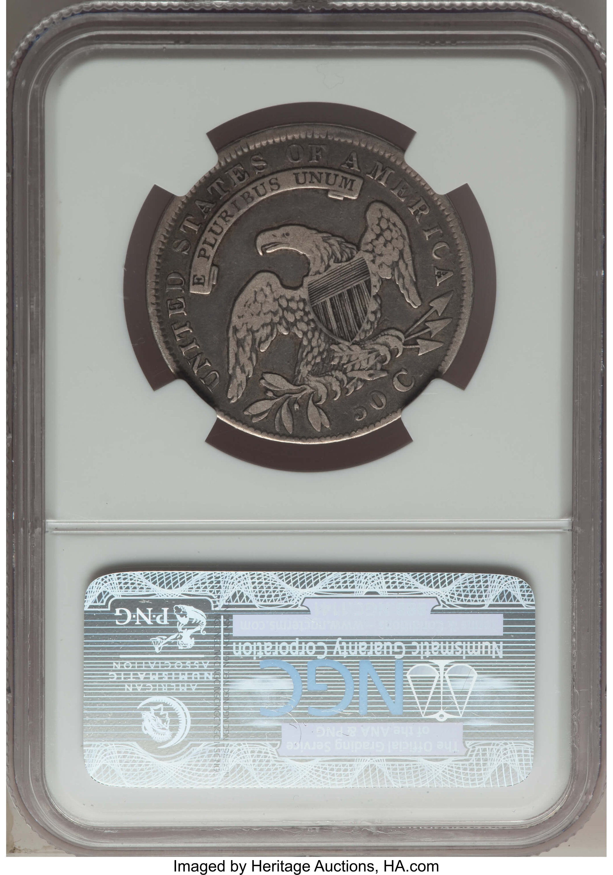 image for: 1834 50C Large Date, Small Letters, O-108, R.2, VF25 NGC. NGC Census: (3/42). PCGS Population: (0/15).  ...