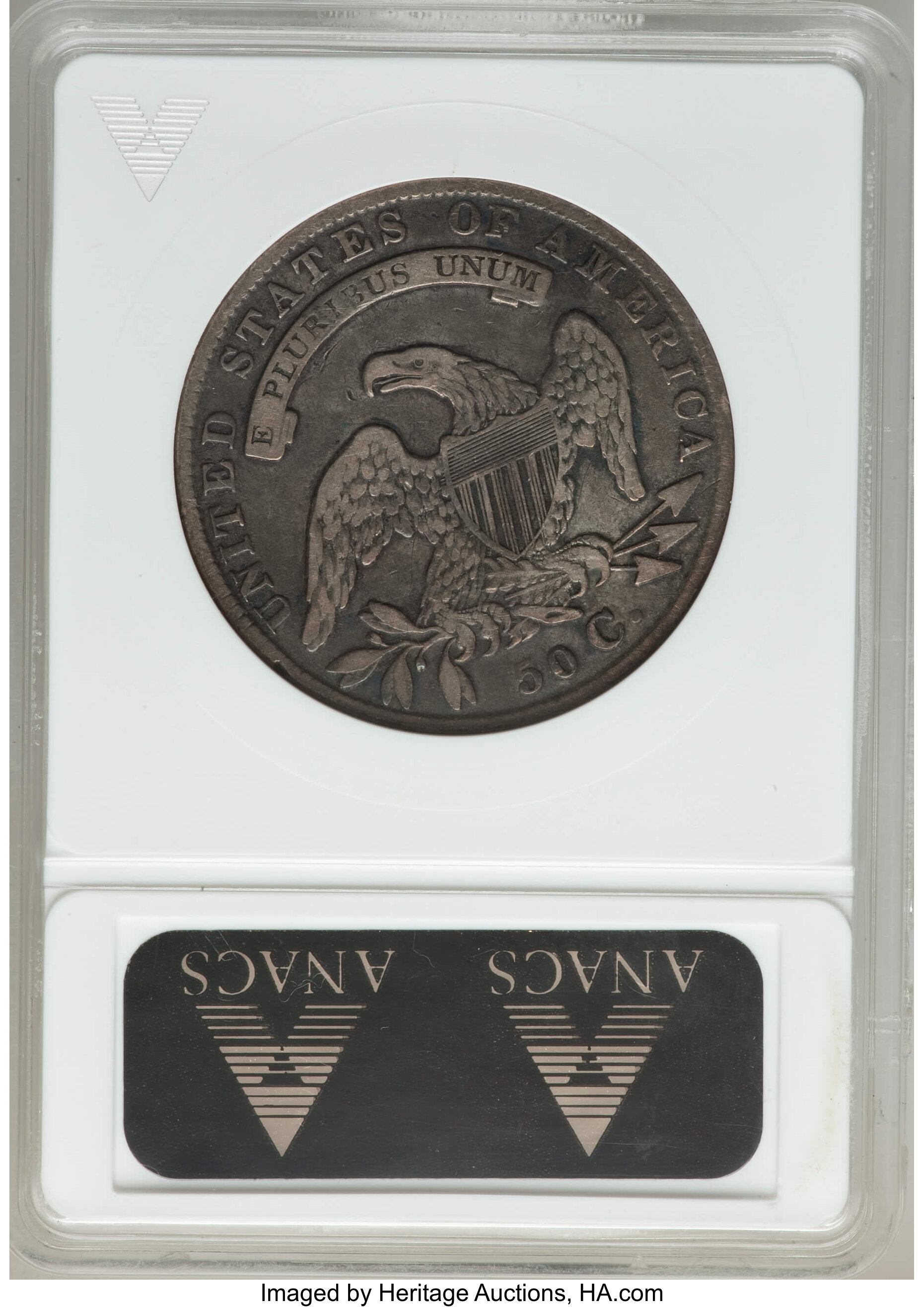 image for: 1834 50C Small Date, Small Letters, O-117, R.2, VF35 ANACS. NGC Census: (1/25). PCGS Population: (1/16).  ...