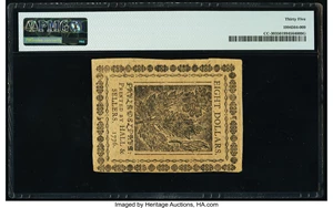image for: Continental Currency February 17, 1776 $8 PMG Choice Very Fine 35....