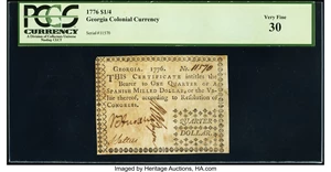 image for: Georgia 1776 $1/4 PCGS Very Fine 30....
