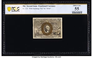 image for: Fr. 1321 50¢ Second Issue PCGS Banknote About Unc 55....