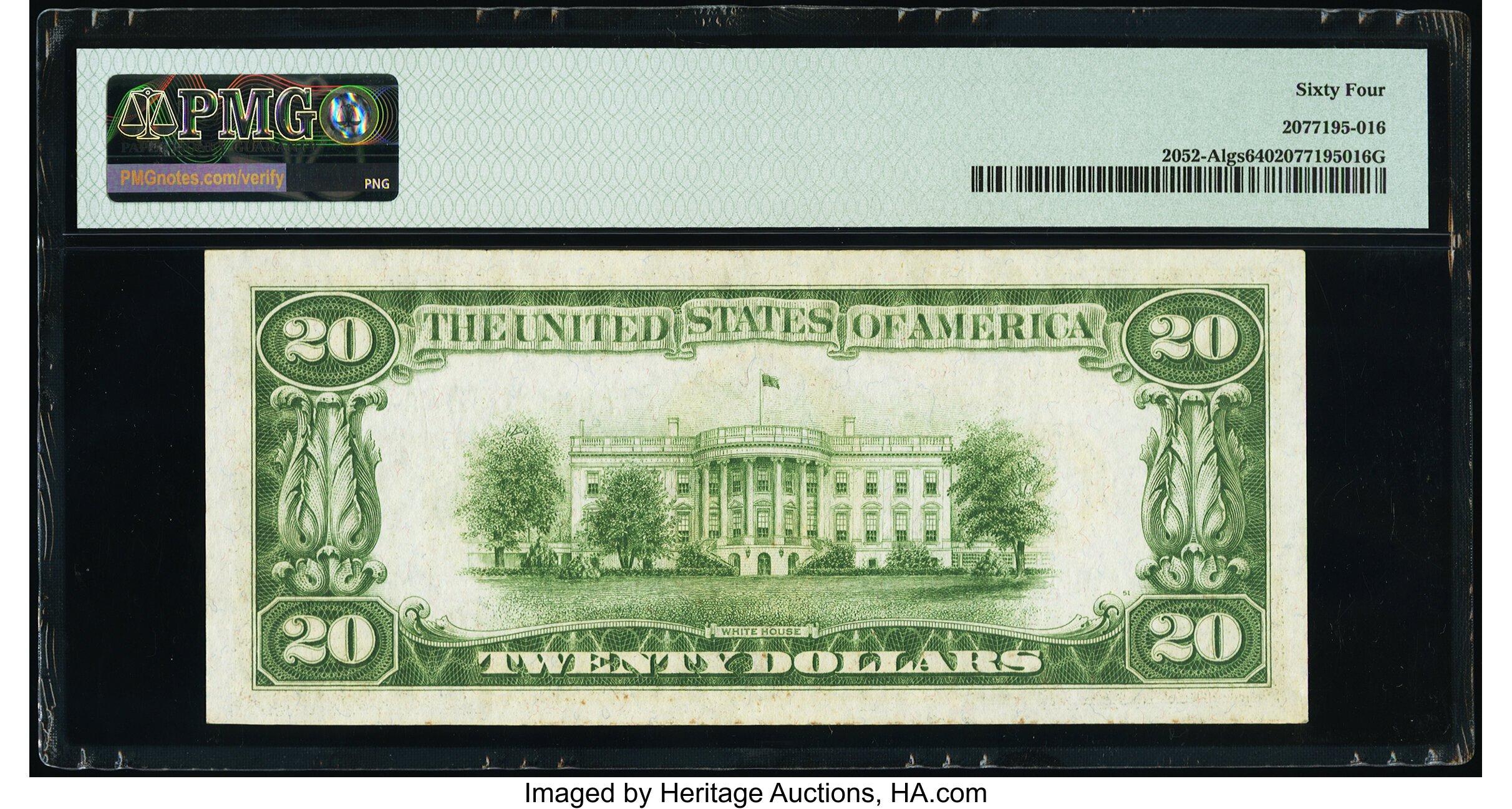 image for: Fr. 2052-A $20 1928B Federal Reserve Note. PMG Choice Uncirculated 64....