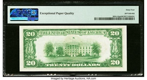 image for: Fr. 2054-A $20 1934 Federal Reserve Note. PMG Choice Uncirculated 64 EPQ....