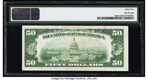 image for: Fr. 2100-E* $50 1928 Federal Reserve Star Note. PMG Choice Very Fine 35....