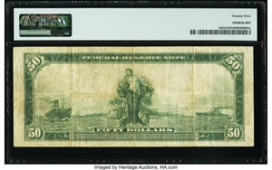 image for: Fr. 1035 $50 1914 Federal Reserve Note PMG Very Fine 25....