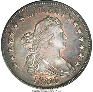 image for: 1806 50C Pointed 6, Stem XF40 PCGS....