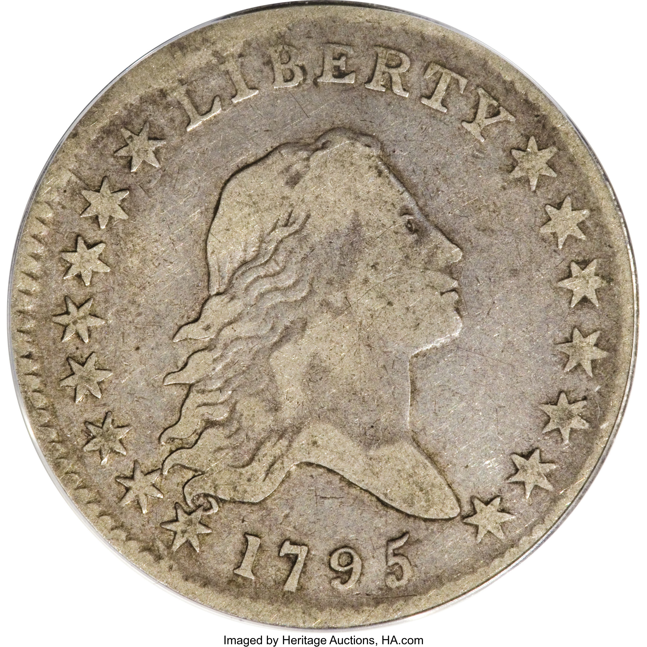 image for: 1795 50C 2 Leaves Fine 12 ANACS....