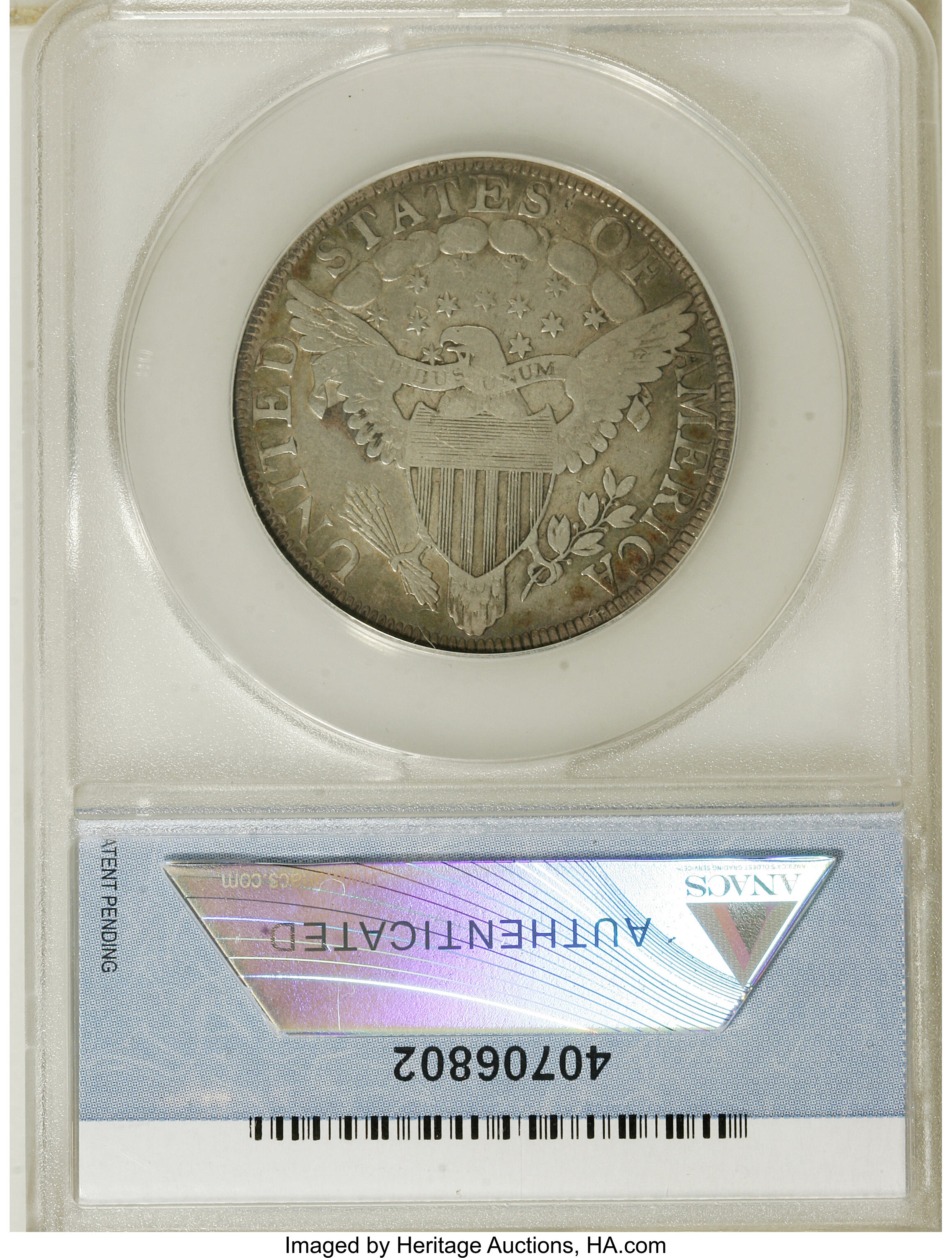 image for: 1801 50C --Cleaned--ANACS. Fine 15 Details....