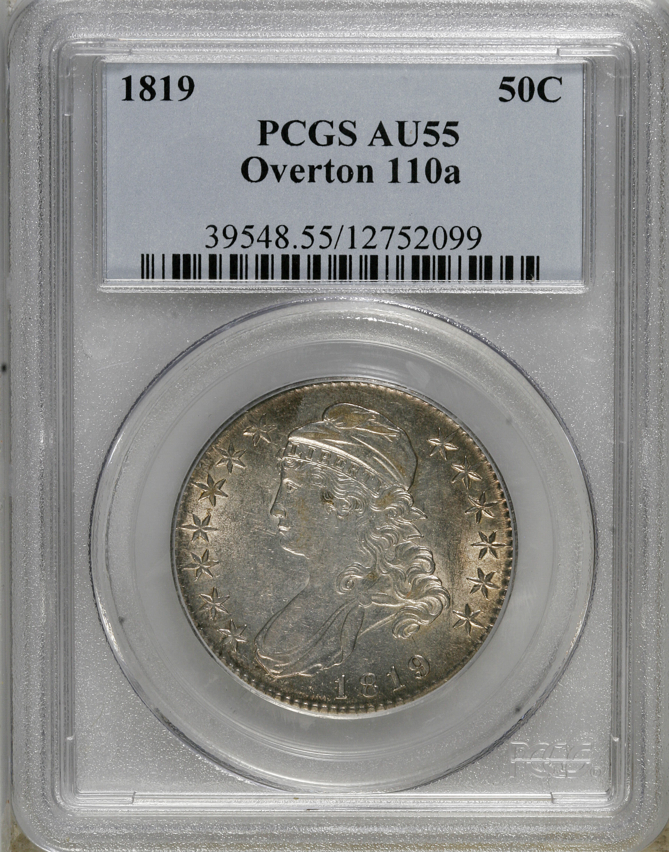 image for: 1819 50C AU55 PCGS.  O-110A. PCGS Population (1/0). NGC Census: (0/0).   (#39548)...