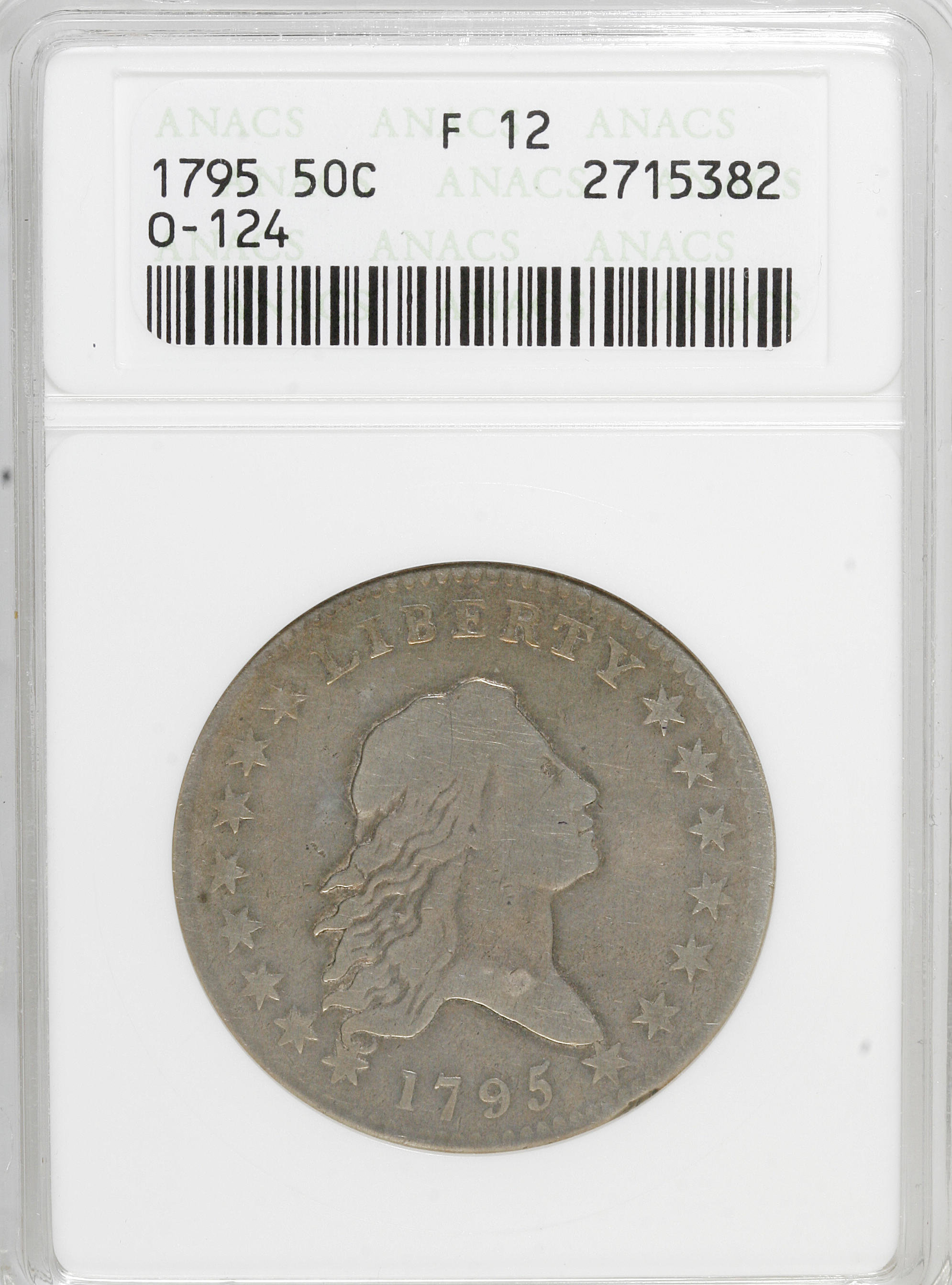 image for: 1795 50C 2 Leaves Fine 12 ANACS....